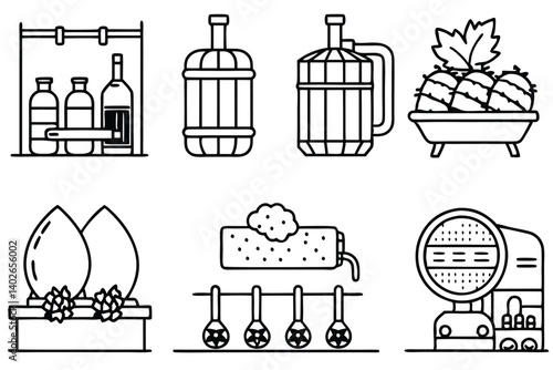 fermentation proces line art explained in simple terms