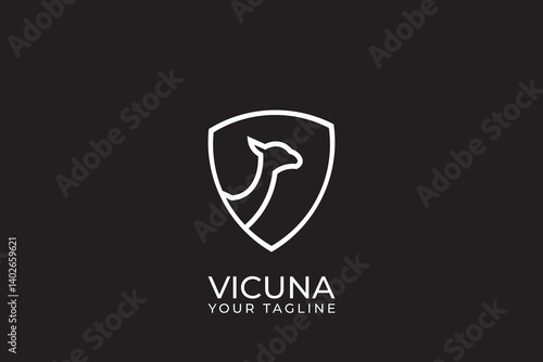 vicuna silhouette logo design, simple design vicuna logo vector illustration