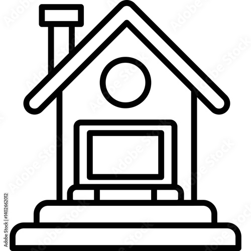 Work From Home Icon Vector Element