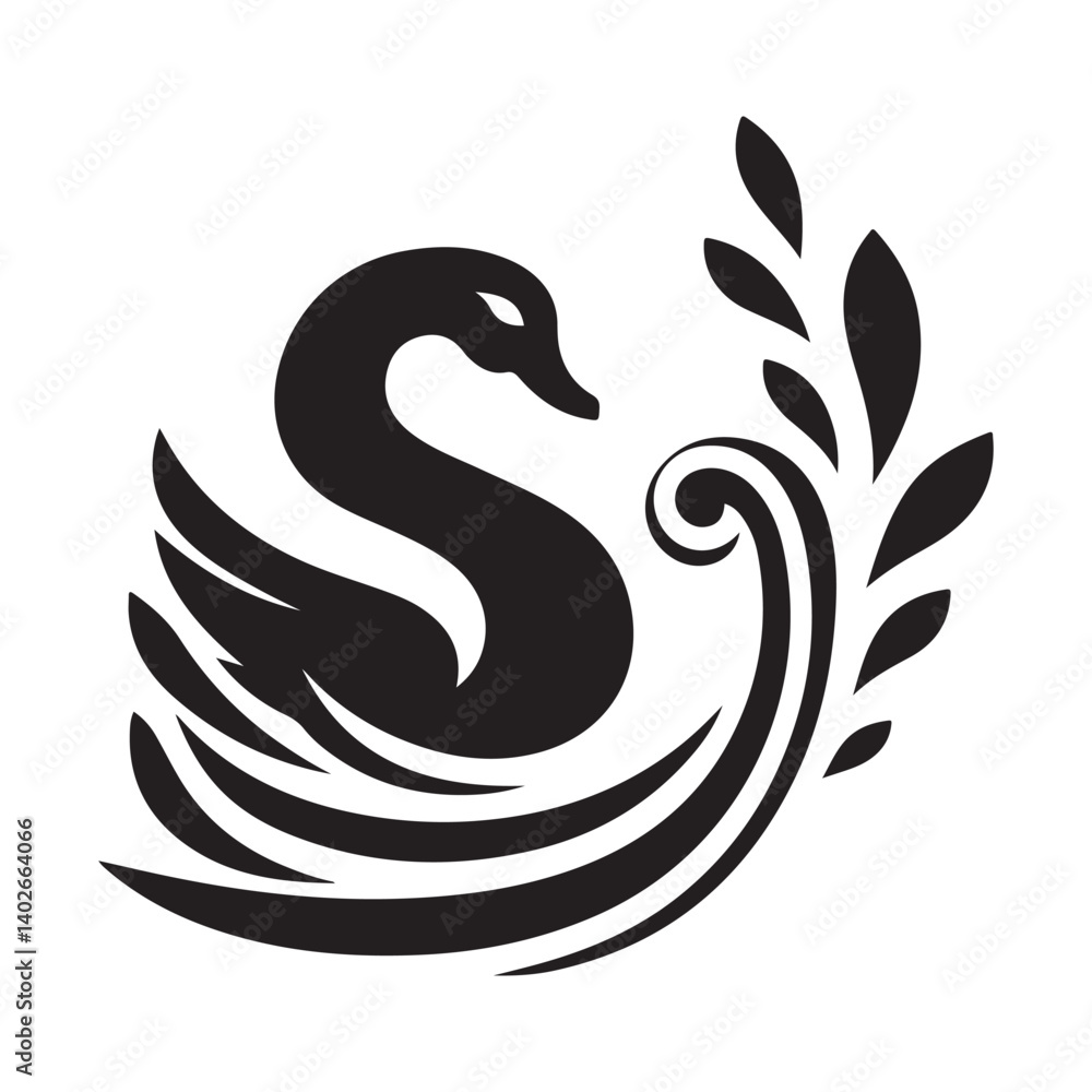 swan vector silhouette clip art logo illustration swan vector silhouette clip art logo illustration