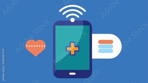 Sensor Patch on Skin A small adhesive health sensor patch on skin connected wirelessly to a smartphone displaying realtime health metrics.