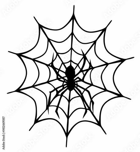 black and white svg vector, Halloween spider icon