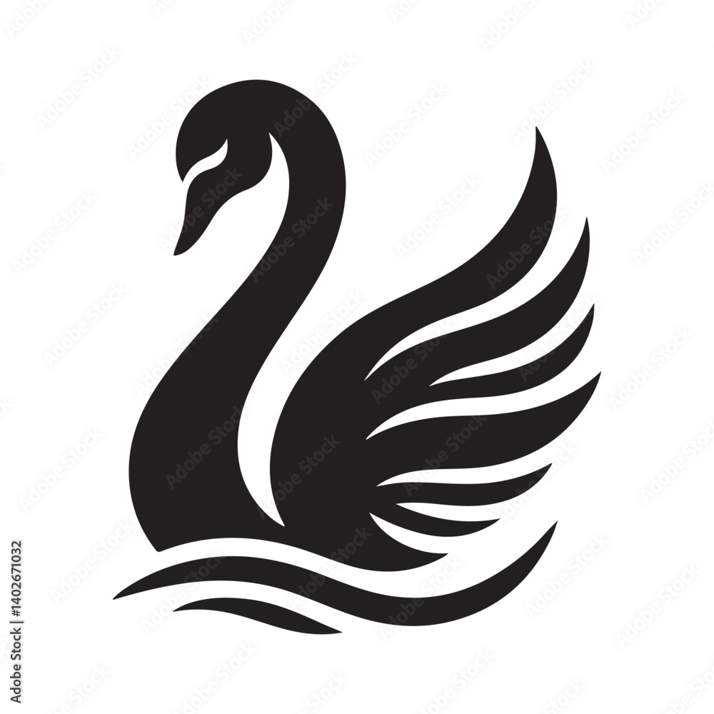 swan vector silhouette clip art logo illustration swan vector silhouette clip art logo illustration