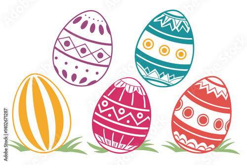set of Easter egg silhouette vector illustration