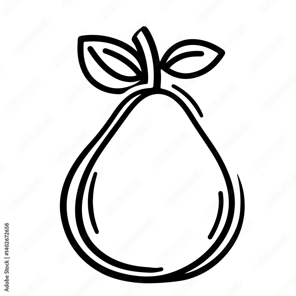 Minimalist Avocado Line Art Icon Minimalist Avocado Line Art Icon