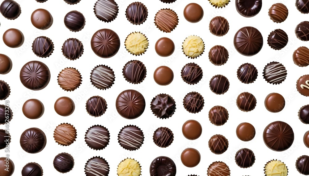 Fototapeta premium Assorted Chocolate Truffles Pattern