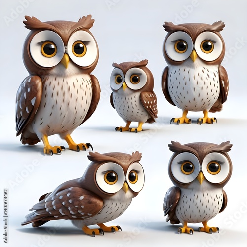 Adorable Cartoon Owls Collection