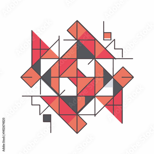 Abstract mosaic forms pattern design elements arrangement background geometrical shapes
