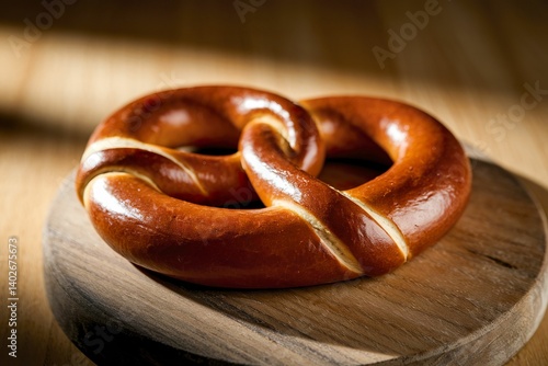 perfectly golden, freshly baked pretzel