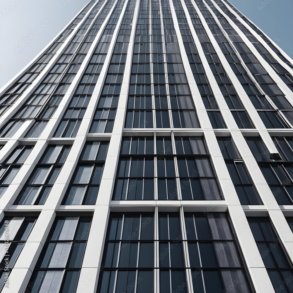 Modern Skyscraper Exterior, Low Angle View Modern Skyscraper Exterior, Low Angle View