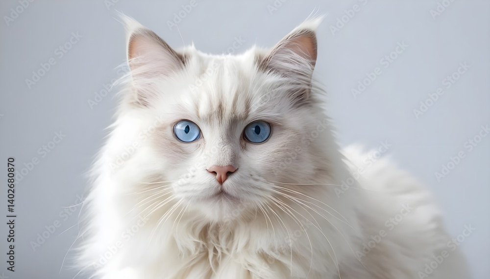 Obraz premium Majestic Ragdoll Cat with Stunning Blue Eyes