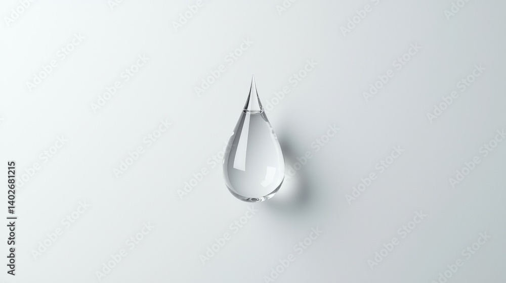 A single drop of water against a white background. A single drop of water against a white background.
