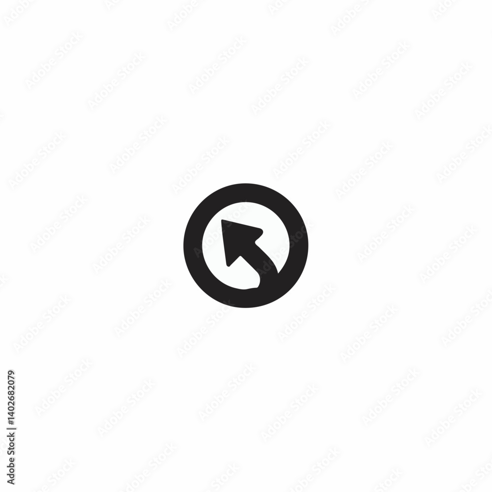 Arrow symbol points direction in navigation isolated sign minimalistic Arrow symbol points direction in navigation isolated sign minimalistic