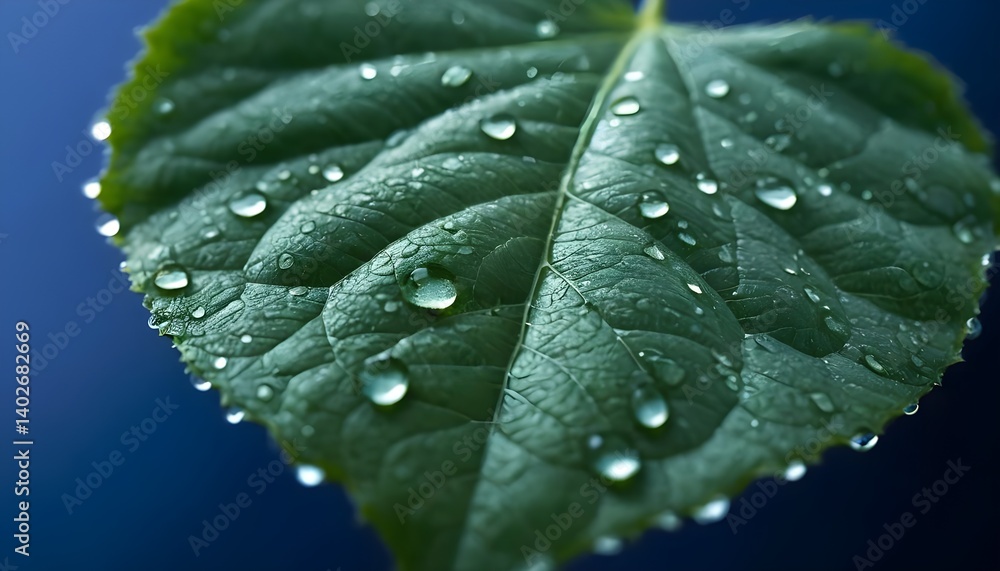 Dew Drops on a Green Leaf Dew Drops on a Green Leaf