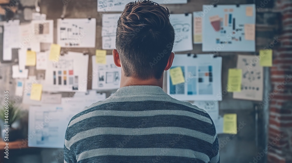 Fototapeta premium Innovator visualizes MVP impact with delayed trigger visuals.