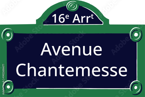16e Arrt, Elegant Parisian Street Sign