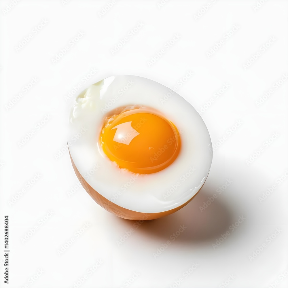Soft Boiled Egg, Halved, Closeup Soft Boiled Egg, Halved, Closeup