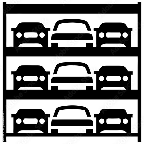 Find parking garage multi level car park automotive vehicle storage space