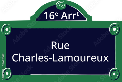 16e Arrt, Elegant Parisian Street Sign
