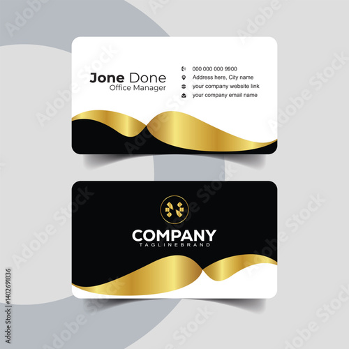 Premium Golden Business Card Template for VIP Branding