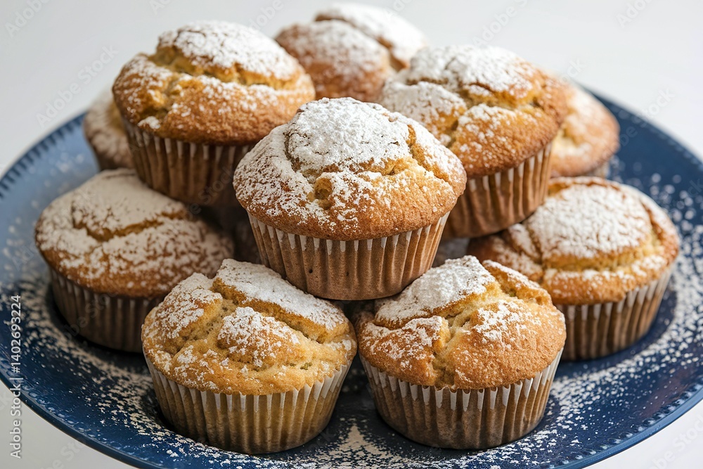 A photo of a white plate with several muffins A photo of a white plate with several muffins