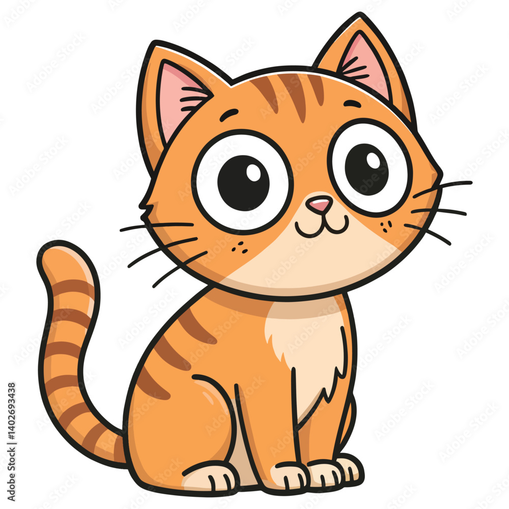Cute cat concept. Adorable domestic animal sitting. Fluffy tabby brown pet. Lovely kitten stands. Graphic element for website. Cartoon flat vector illustration isolated on white background
Cute cat concept. Adorable domestic animal sitting. Fluffy tabby brown pet. Lovely kitten stands. Graphic element for website. Cartoon flat vector illustration isolated on white background