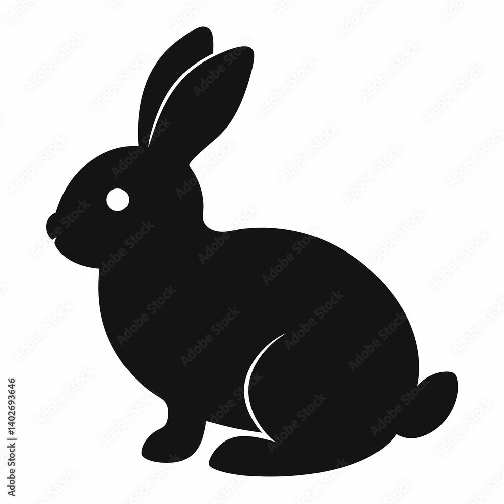 Obraz premium easter bunny silhouette vector illustration