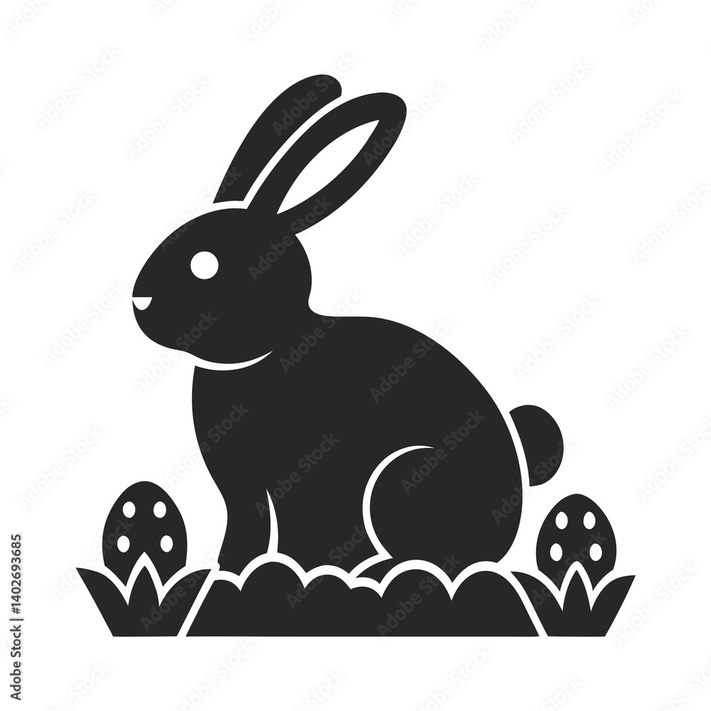 Obraz premium Easter bunny icon silhouette vector illustration