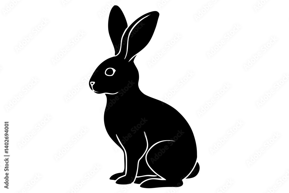 easter bunny silhouette vector illustration easter bunny silhouette vector illustration