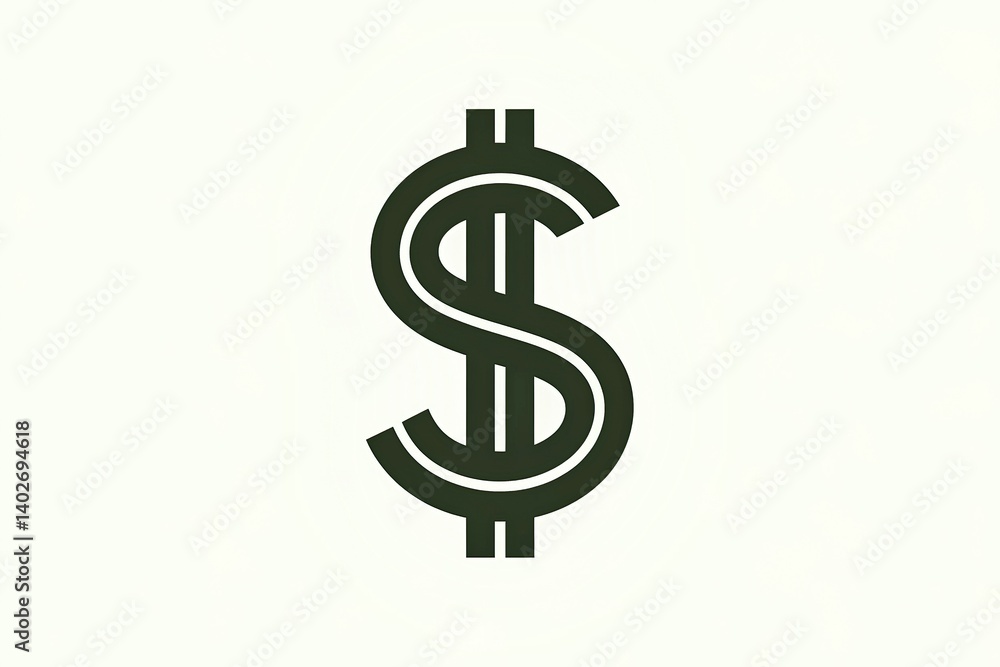 Obraz premium dollar sign is isolated on a white background