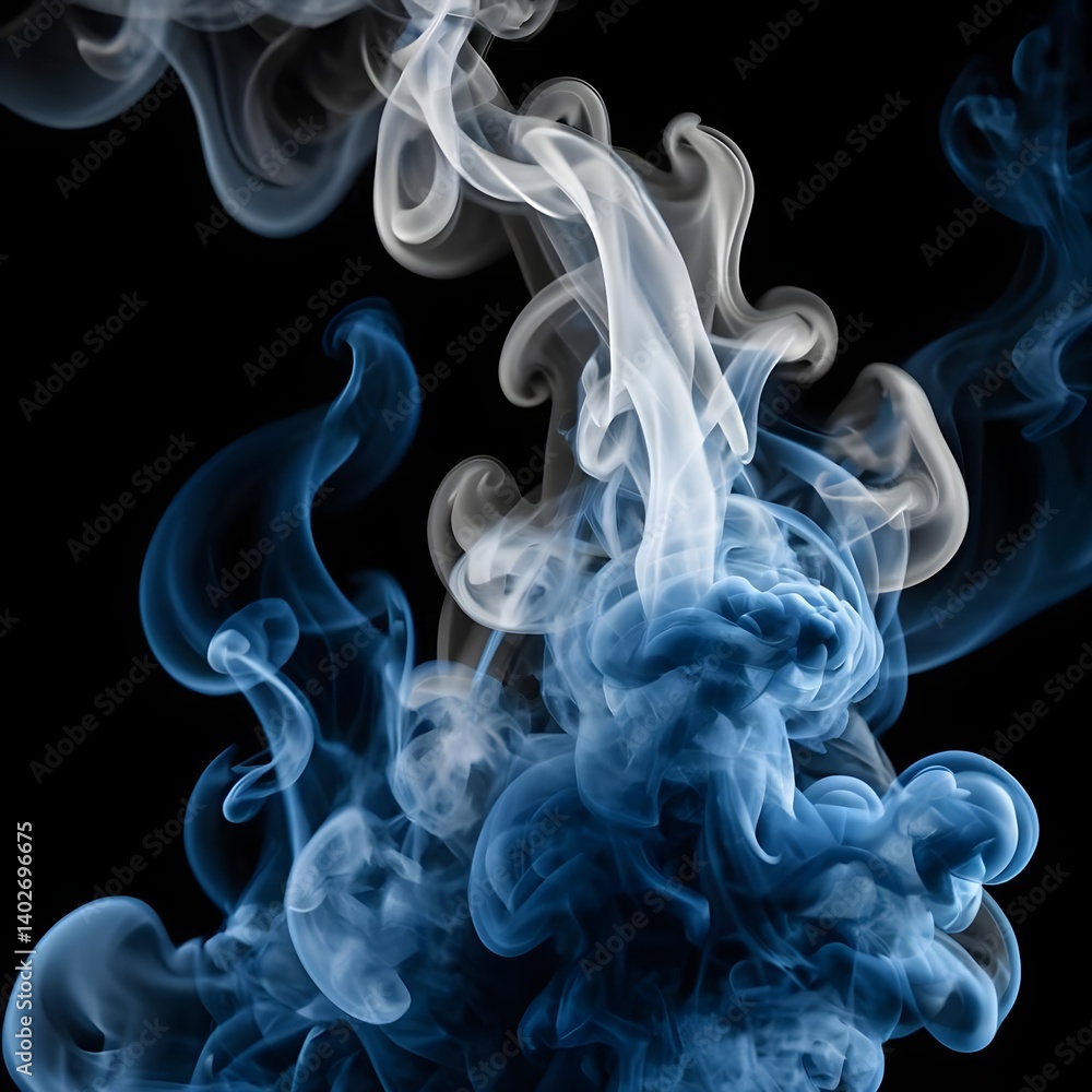 Fototapeta premium Abstract Blue and White Smoke
