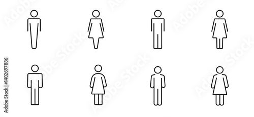 person outline human. Type body of people thin, normal. Body type: Thin, normal. Gender: Male and female.