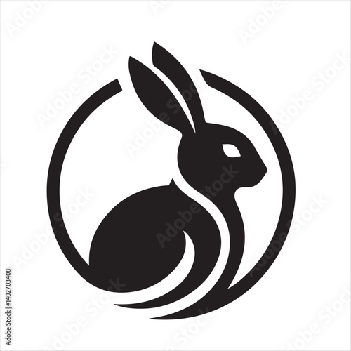 rabbit vector silhouette clip art logo design