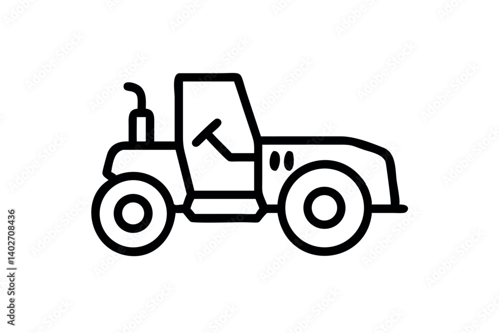 A modern tractor in a lush green field, reflecting sustainable farming with a clear sky in the background and large, well maintained machinery at work A modern tractor in a lush green field, reflecting sustainable farming with a clear sky in the background and large, well maintained machinery at work