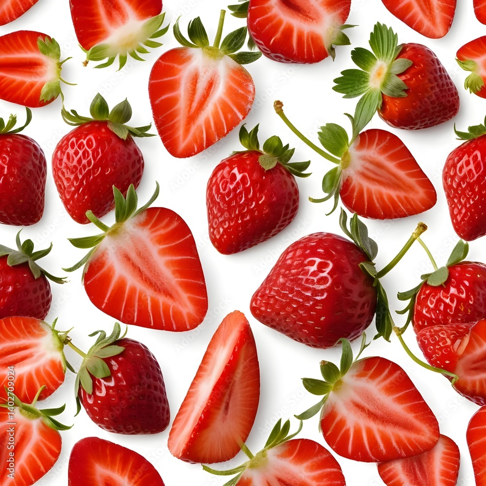 Fresh Strawberries Isolated on White Background Fresh Strawberries Isolated on White Background