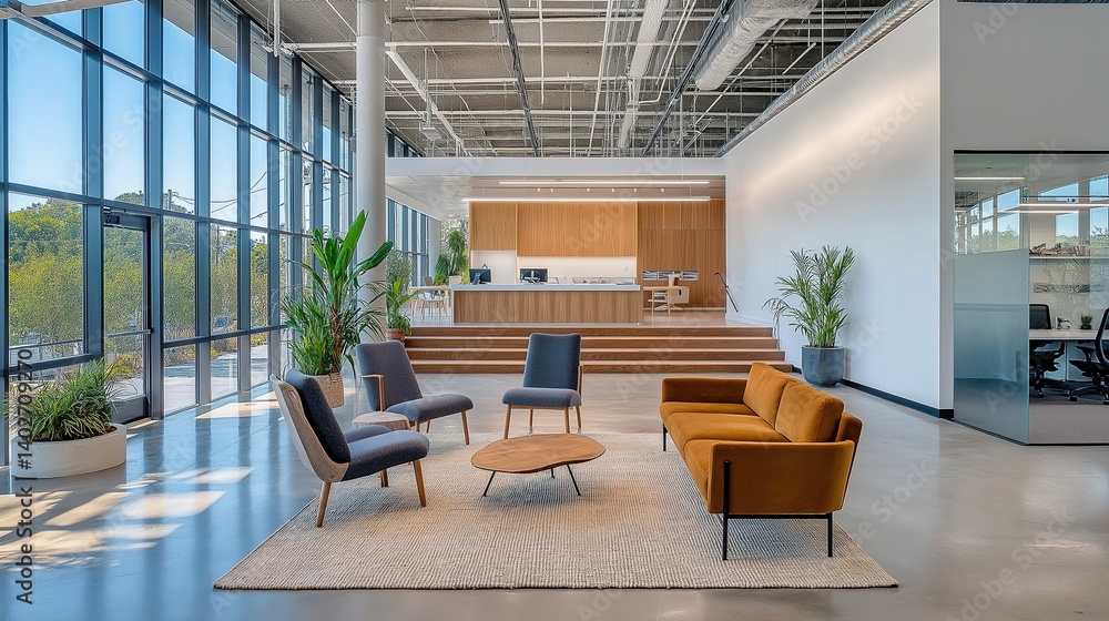Modern office space with clean design and natural light, embodying simplicity and productivity. Modern office space with clean design and natural light, embodying simplicity and productivity.