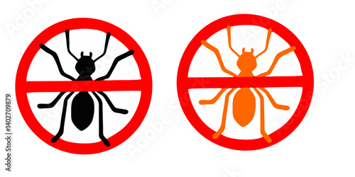 Mite parasites. Tick silhouette. Anti bug vector icon. Tick parasite warning sign. Epidemic. Human mite parasite. Mite parasites