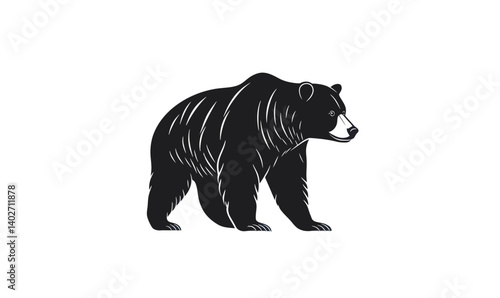 Minimalist Black Bear Silhouette Vector Art for Nature and Wildlife Themes