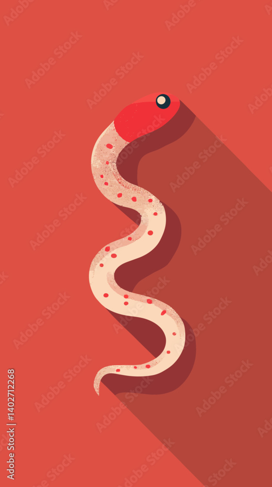 Fototapeta premium Minimalist Worm Vector Pictogram on Solid Background for Design and Illustrations