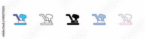 Belt Sander icons set in different style vector stock 
