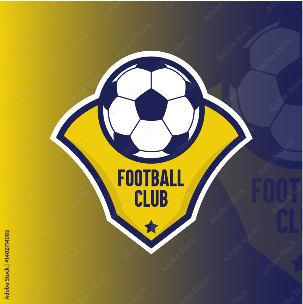 Obraz premium Yellow and Blue Football Club Emblem Logo