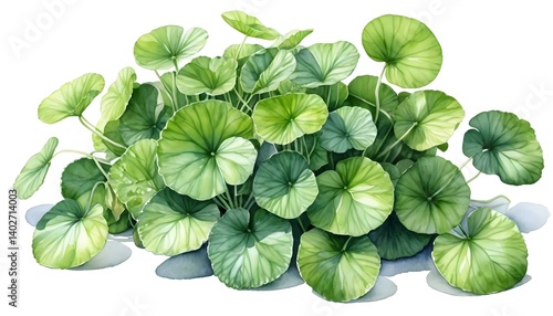 Lush Green Asiatic Pennywort Leaves