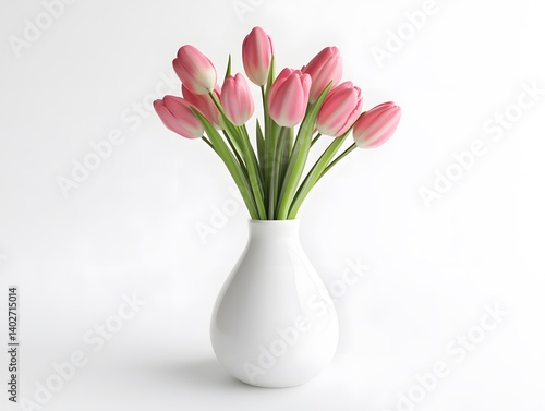 Wallpaper Mural Elegant Tulips in a Clean White Vase Against a Simple Background Torontodigital.ca