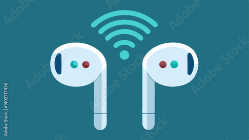 Smart Earbuds A pair of sleek wireless earbuds that include touch controls displaying communication features such as voice assistant interaction and noisecanceling abilities.