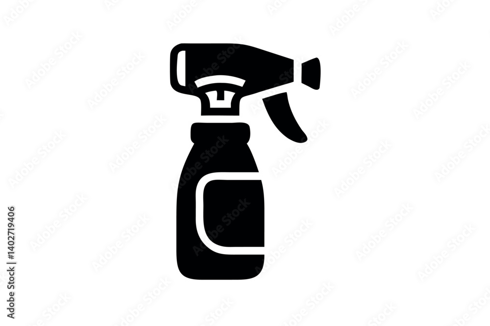 a spray bottle for cleaning or gardening, outline illustration of a bottle with spraying mechanism a spray bottle for cleaning or gardening, outline illustration of a bottle with spraying mechanism