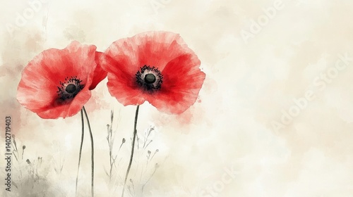 Soft watercolor flowers in pastel hues, evoking gentle beauty and serenity.