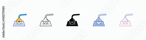 Tile Cutter icons set in different style vector stock 