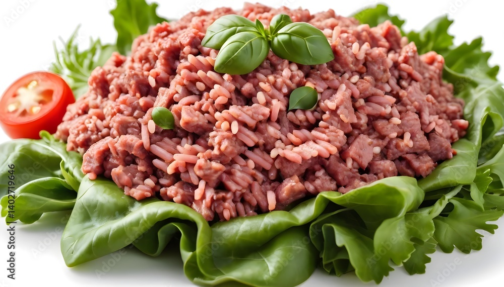 Ground Beef and Rice with Basil Garnish Ground Beef and Rice with Basil Garnish