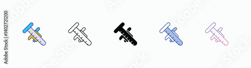 Calipers icons set in different style vector stock 