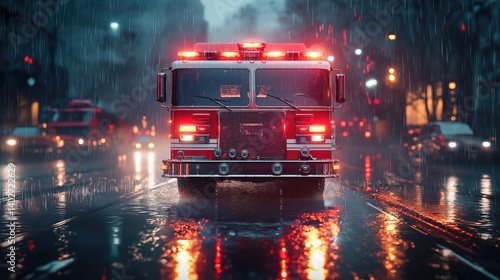 Rainy night emergency vehicle response